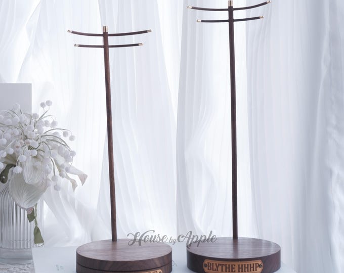 Black Walnut Rotate & Non-Rotate Neo Blythe/Blythe Stand//Blythe Doll Stand/Doll Stand/OB24 Doll Stand/OB22 Doll Stand for OOAK Doll