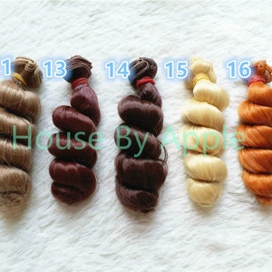 Peut inclure: Six extensions de cheveux boucl&eacute;s de diff&eacute;rentes couleurs, &eacute;tiquet&eacute;es 11, 13, 14, 15 et 16. Les couleurs sont blond, brun, brun fonc&eacute;, blond clair et orange.