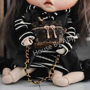 Fashion Doll Mini Vanity bag Doll Handbag Handmade Doll Bag for Neo Blythe Holala 1/6 BJD Azone Doll Bag Outfit Custom Doll Accessories