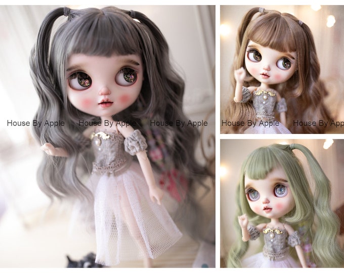 Blythe Wig Pigtails Curly hair Lovely Wig Doll Wig 9-10inch Pullip wig Fashion Style Blythe Doll Blythe Hair (while stocks last)