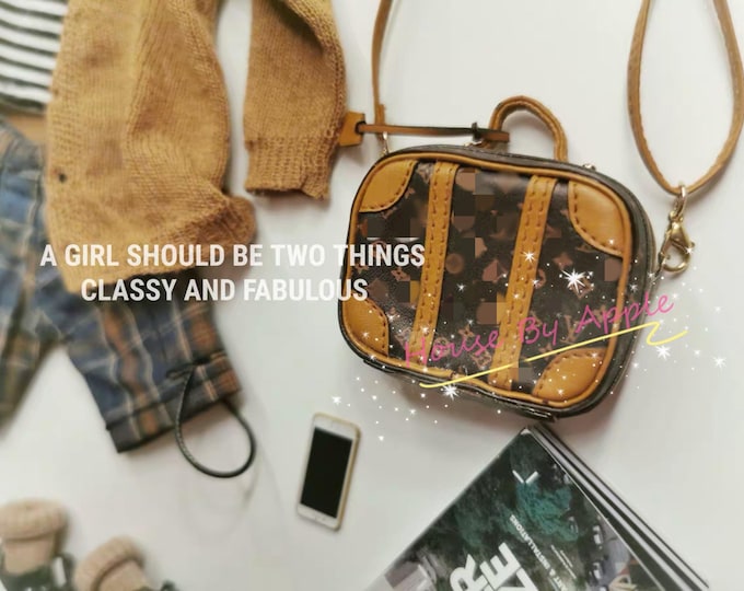 Fashion Doll Mini Luggage bag Doll Handbag Handmade Doll Bag for Neo Blythe Holala 1/6 BJD Azone Doll Bag Outfit Custom Doll Accessories