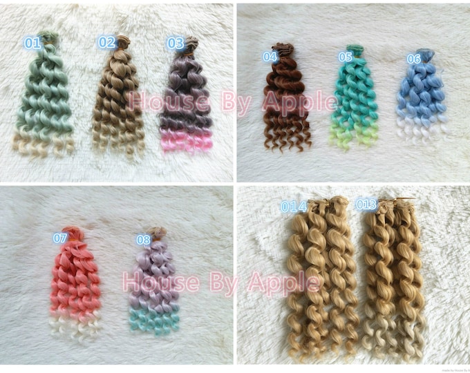 Doll Hair Long Wavy Line wefts for BJD/SD/Yosd/Barbie/Monsterhigh/Blythe/1:6/LatiYellow doll making custom doll wig custom doll DIY doll wig