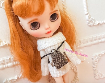 Fashion Doll Mini Luxury backpack  Handmade Doll Bag for Neo Blythe OB11 bag Holala 1/6 BJD Azone Doll Bag Outfit Custom Doll Accessories