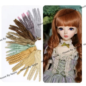 Pelo de muñeca Ondas largas tramas para BJD / SD / Yosd / Barbie / Monster alto / Blythe / LatiYellow muñeca haciendo muñeca personalizada peluca personalizada muñecas personalizadas DIY peluca de muñeca