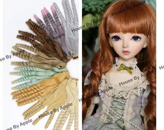 Doll Hair Long Waves wefts for BJD/SD/Yosd/Barbie/Monster high/Blythe/LatiYellow doll making custom doll wig custom dolls DIY doll wig