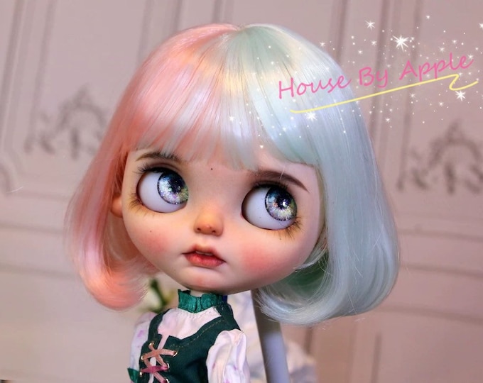 Blythe Doll Wig Two tones Colour Bob BoBo Rinka layered Hair Wig Doll Wig 9-10inch Pullip wig lovely Style qbaby wig