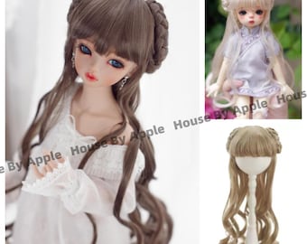 BJD Long Princess Leia (3 Colour) Imitation Mohair Wig for 1/3 SD 1/4 msd 1/6 yosd doll wig