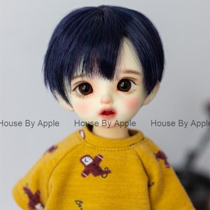 BJD Side Part Short Length With Bangs Boyish high temperature heat resistant fiber wig for 1/3 SD 1/4 msd 1/6 yosd doll wig image 7