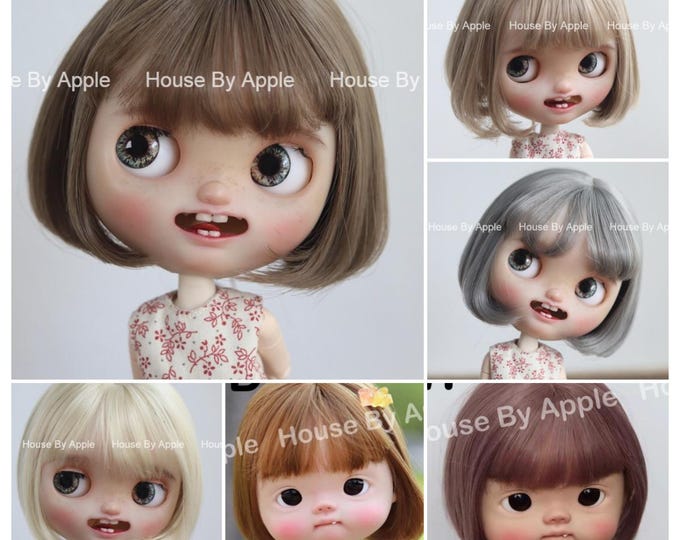 Blythe Wig Cute Bob Wig Doll Wig 9-10inch wig lovely Style Doll Wig 6 colour qbaby wig