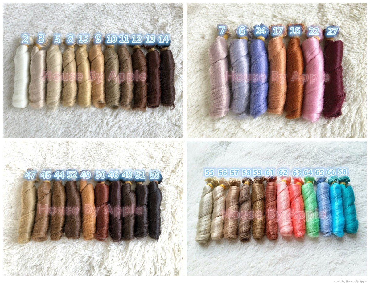 Doll Hair Curly Wavy wefts for BJD SD Yosd Barbie Monster high Blythe 1 6 Lati Yellow doll making custom doll wig custom dolls DIY doll wig