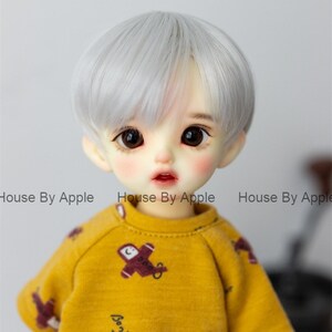 BJD Side Part Short Length With Bangs Boyish high temperature heat resistant fiber wig for 1/3 SD 1/4 msd 1/6 yosd doll wig image 6
