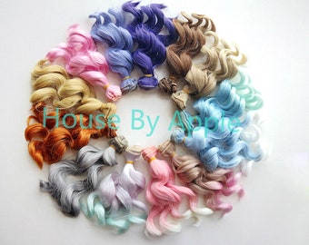 New Colour!Doll Hair Waves wefts for BJD/SD/Yosd/Barbie/Monster high/Blythe/LatiYellow doll making custom doll wig custom dolls DIY doll wig