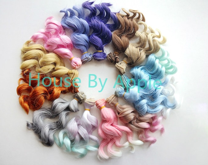 New Colour!Doll Hair Waves wefts for BJD/SD/Yosd/Barbie/Monster high/Blythe/LatiYellow doll making custom doll wig custom dolls DIY doll wig