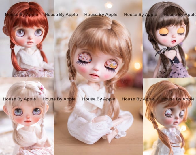 Blythe Doll Wig Little Girl Hairstyle Imitation Mohair Wig Doll Wig 9-10 inch Qbaby Doll Wig
