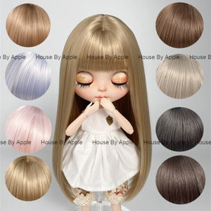 8 kleuren dagelijkse stijl Blythe-poppenpruik lange pony kapsel poppruik BJD-pruik