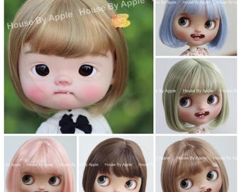 Blythe Wig Cute Bob Wig Doll Wig 9-10inch wig lovely Style Doll Wig 6 colour qbaby wig