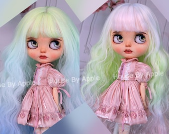 Blythe Doll Wig Long Gradient Macaron Colour Wig Doll Wig 8-10inch Pullip wig