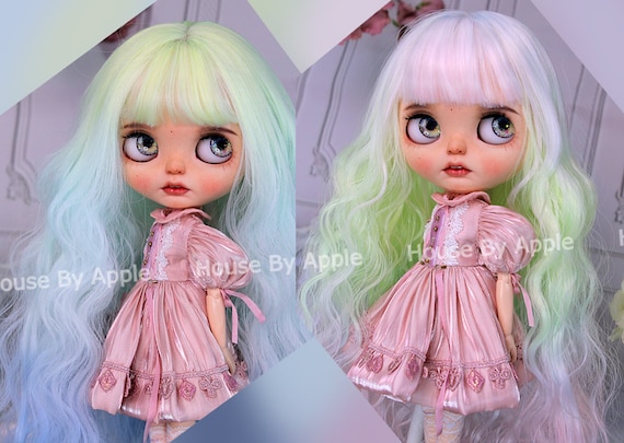 Blythe Doll Wig Long Gradient Macaron Colour Wig Doll Wig 8-10inch Pullip wig