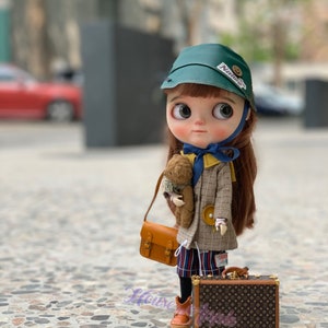 Modepuppe Mini Koffer Box Puppenhandtasche Handmade Puppentasche für Neo Blythe Holala 1/6 BJD Azone Puppentasche Outfit Custom Puppenzubehör