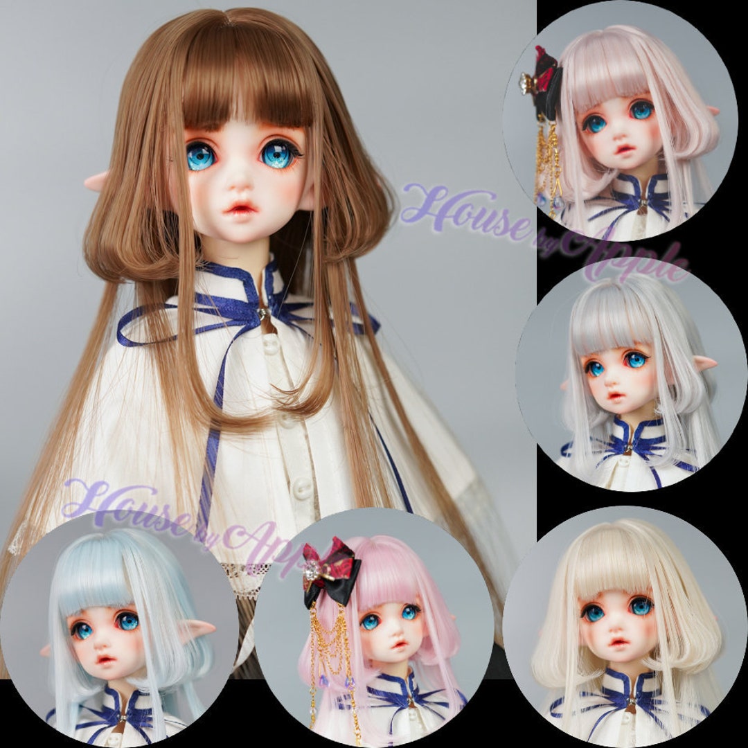 BJD Hair 1/3 Doll Wigs Long Pigtails Varies Double Braid With Bangs Anime  Dolls Wigs 9 in head SD BJD Doll Tress - AliExpress