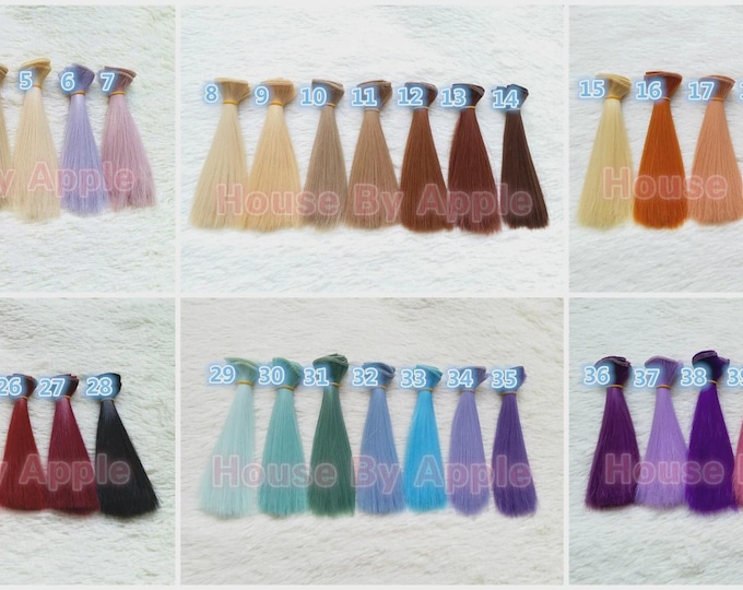 NewColour!Doll Hair Long wefts for BJD/SD/Yosd/Barbie/Mh/Blythe/1:6/LatiYellow doll making custom doll wig custom doll DIY doll wig