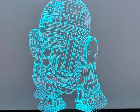 Star Wars R2D2 Clock 3D Chess Lamp