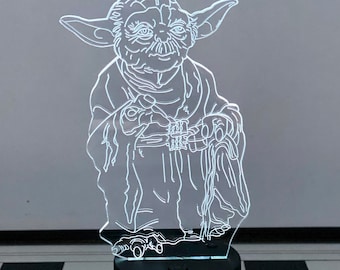 Star Wars Yoda Clock 3D Chess Lamp