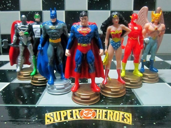 Chess Superheroes. Superman vs Batman