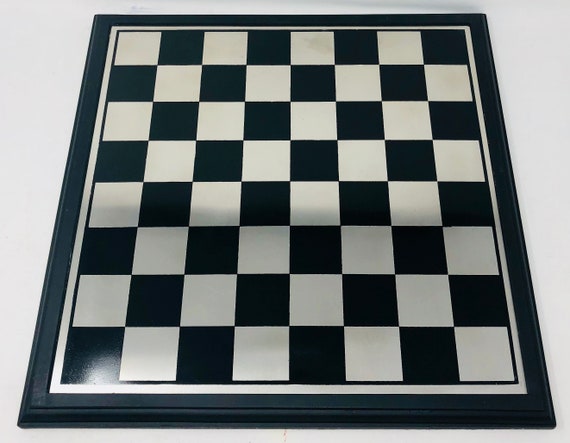 Metallic Chess Board with Wooden Frame