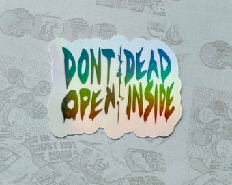 No abra Dead Inside, The Walking Dead, TWD, impermeable, pegatina holográfica