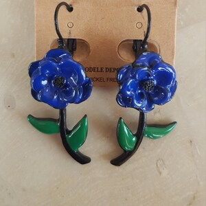 LOL Jewelry blue flower earrings