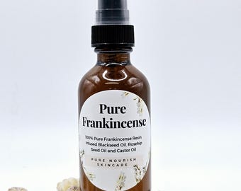 Frankincense Resin Infused Facial Oil: Organic Black Seed, Rosehip and Castor Oil | Vegan Skin Care | Natural Skin Care