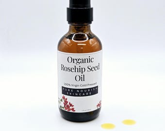 Aceite facial orgánico de semilla de rosa mosqueta: prensado en frío, potenciador de luminosidad natural, ingrediente casero para el cuidado de la piel, aceite de rosa hidratante, brillo de rosa, gotas iluminadoras