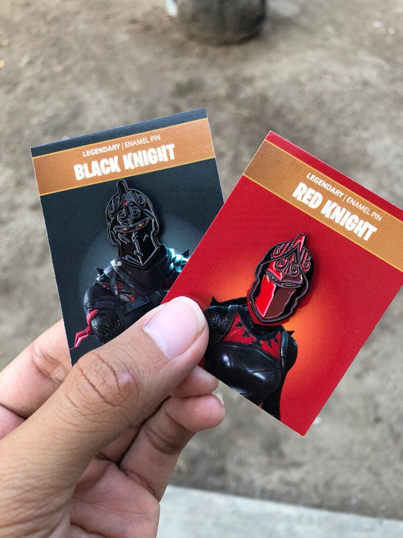 Black Red Knight Fortnite Soft Enamel Pin Set Etsy - image 0