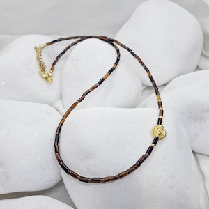 Tiger&#39;s Eye Necklace, Tiger&#39;s Eye Beads Necklace, Tiger&#39;s Eye Stone Necklace, Tiger Eye Necklace, Tiger Eye Beaded Necklace, Tiger Eye Chain