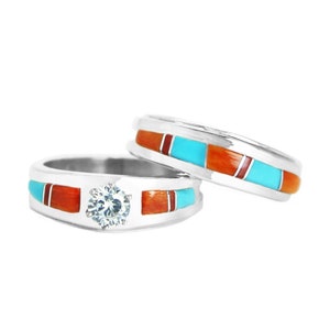 Multi Color Bridal Ring Set