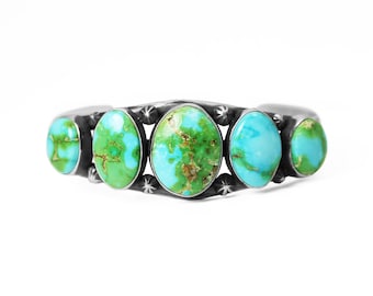 Five Stone Sonoran Turquoise Row Cuff Bracelet