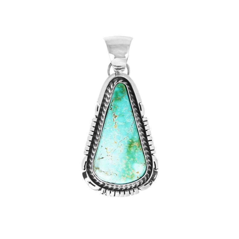 Triangle Royston Turquoise Silver Pendant