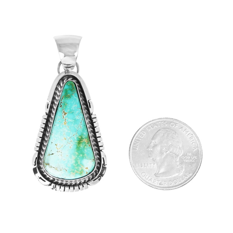 Triangle Royston Turquoise Silver Pendant