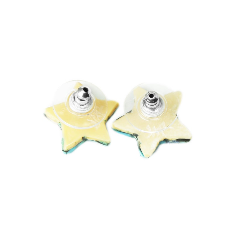 Mixed Turquoise Mosaic Star Inlay Post Earrings