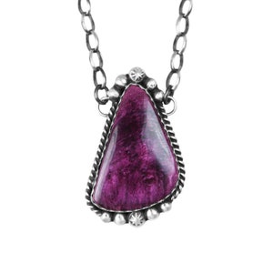 Purple Spiny Oyster Chain Necklace