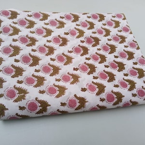 Tecido estampado à mão tecido buta rosa
