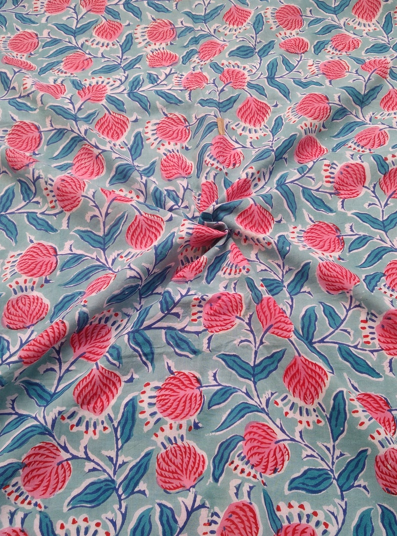 Cotton Block Print Fabric Etsy