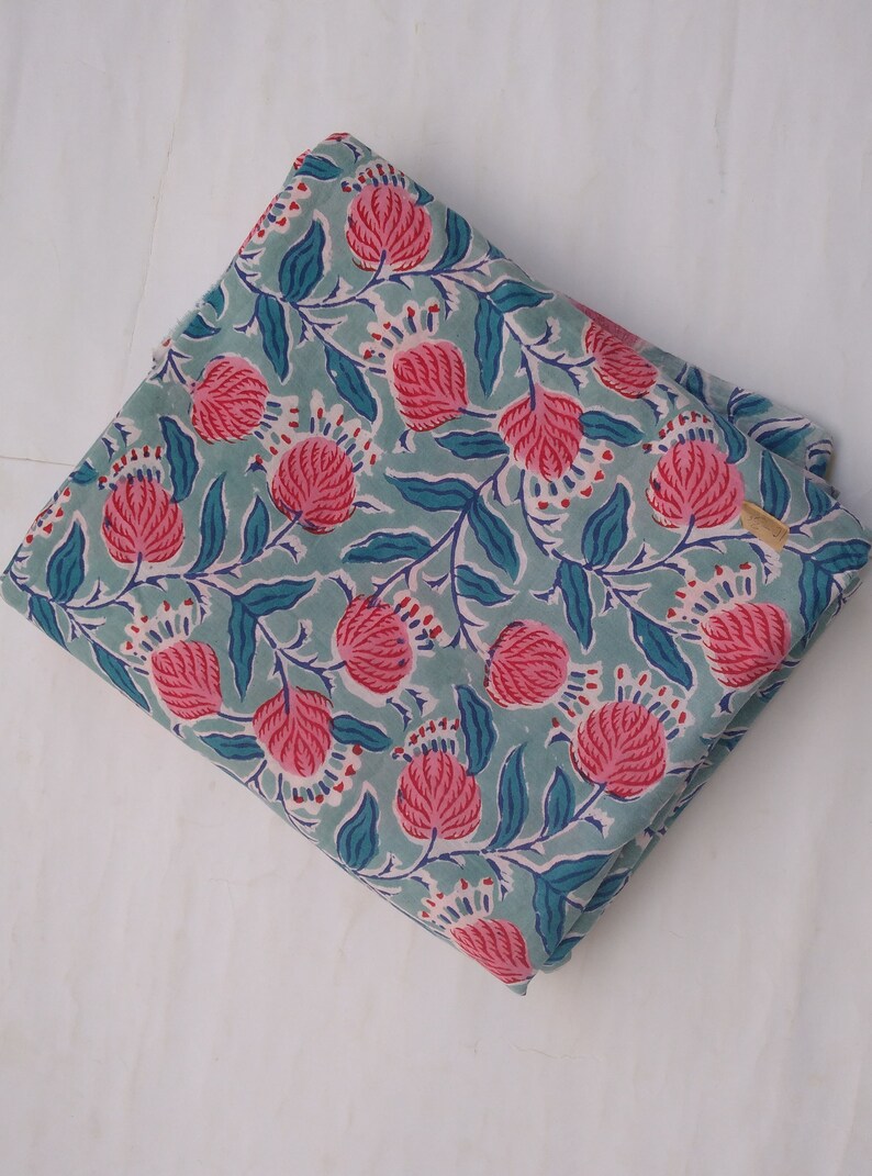 Cotton Block Print Fabric Etsy