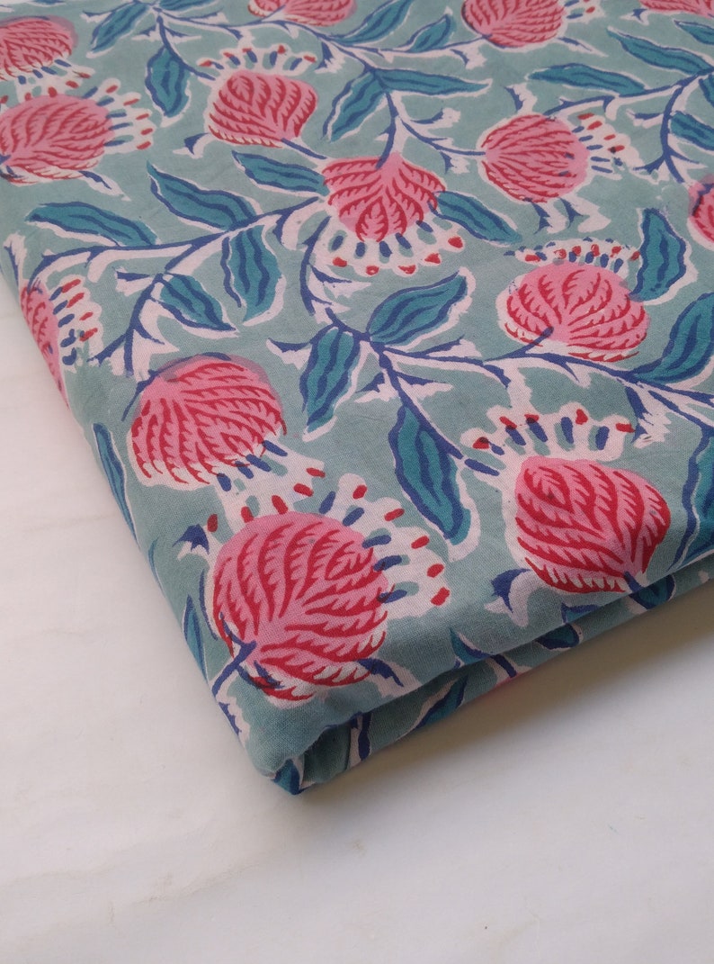 Cotton Block Print Fabric Etsy