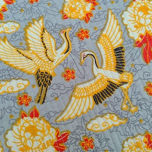 By The Yard Beautiful Cotton Quilted Garment Fabric Handmade 100% Cotton Dressmaking Fabric, Indian Bird Print Quilted Fabric