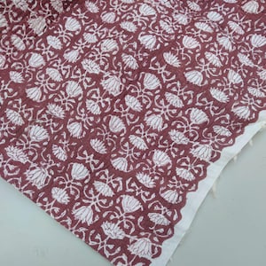 By The Yard Indian Decorative Floral Print Quilted Fabric Handmade Cotton Quilted Running Fabric Beautiful Block Print Dressmaking Fabric