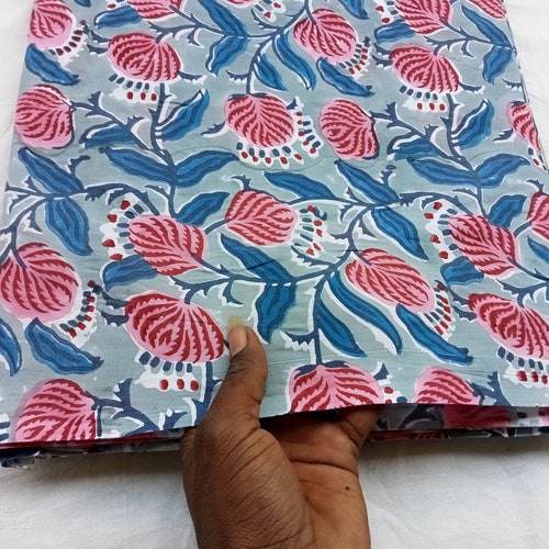 Cotton Block Print Fabric Etsy