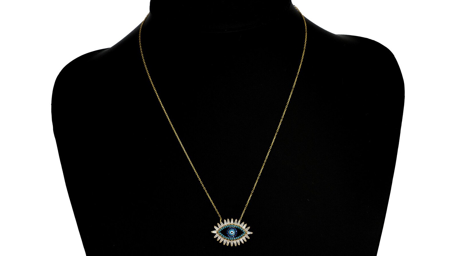 Evil Eye Pendant Necklace 925 Silver Zirconia Protection Etsy UK