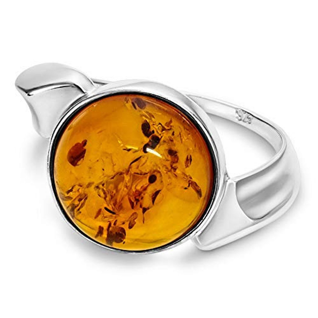 Nature Amber Ring 925 Silver Baltic Amber Ring Amber Jewelry Etsy
